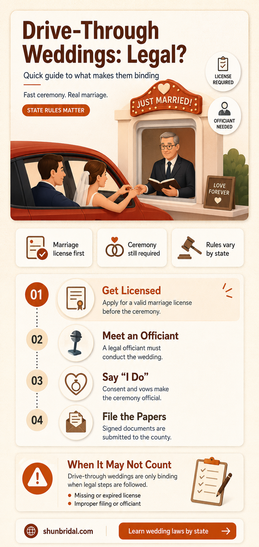 are drive through weddings legal