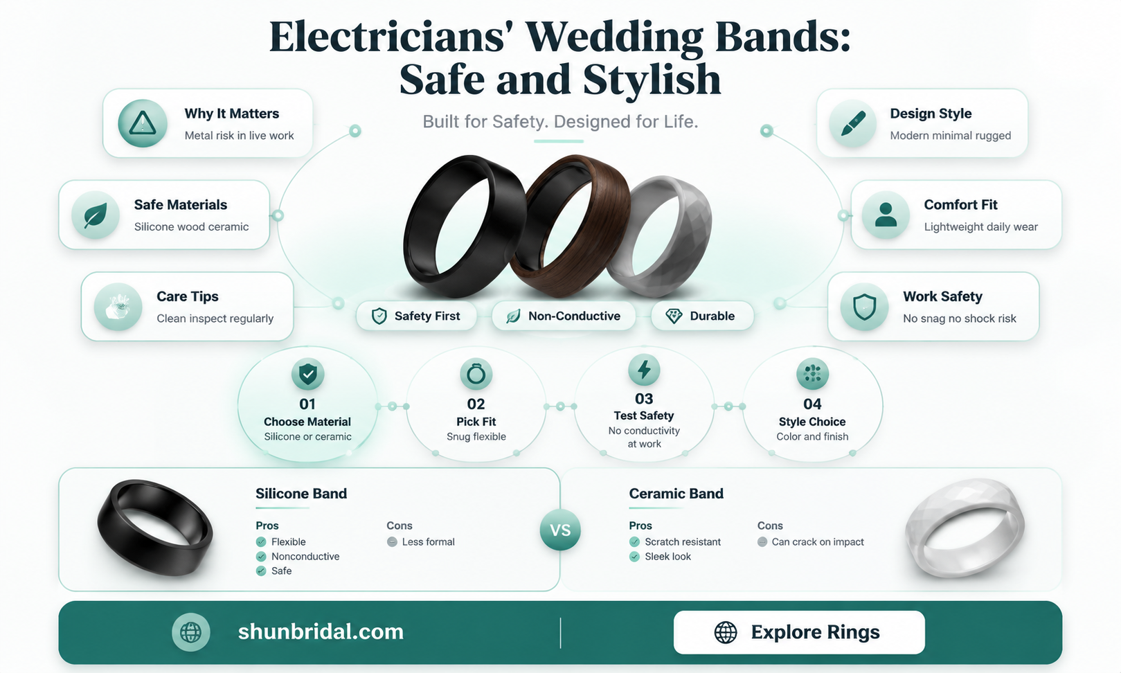 are there male wedding bands for electricians