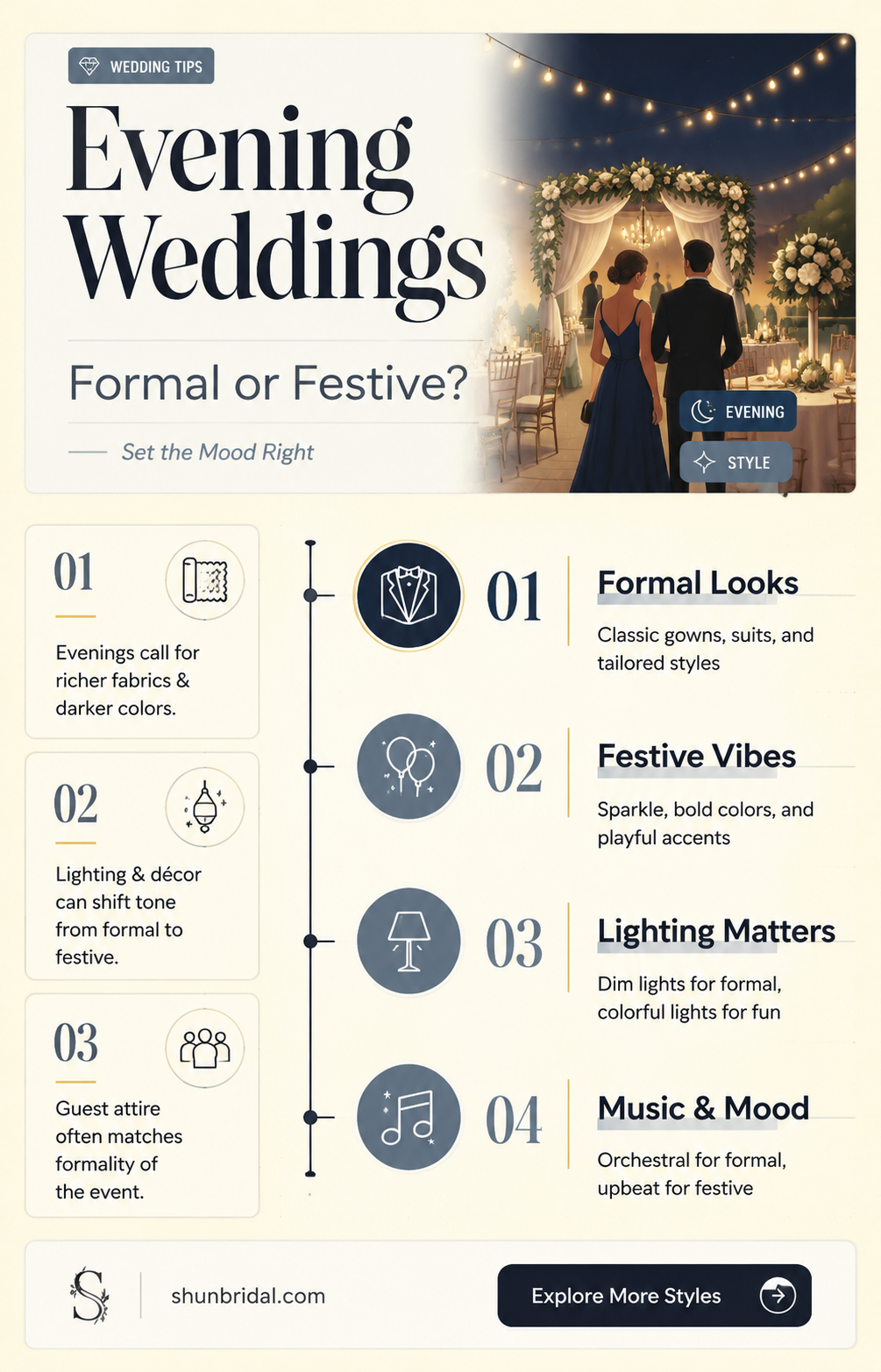 are evening weddings more formal