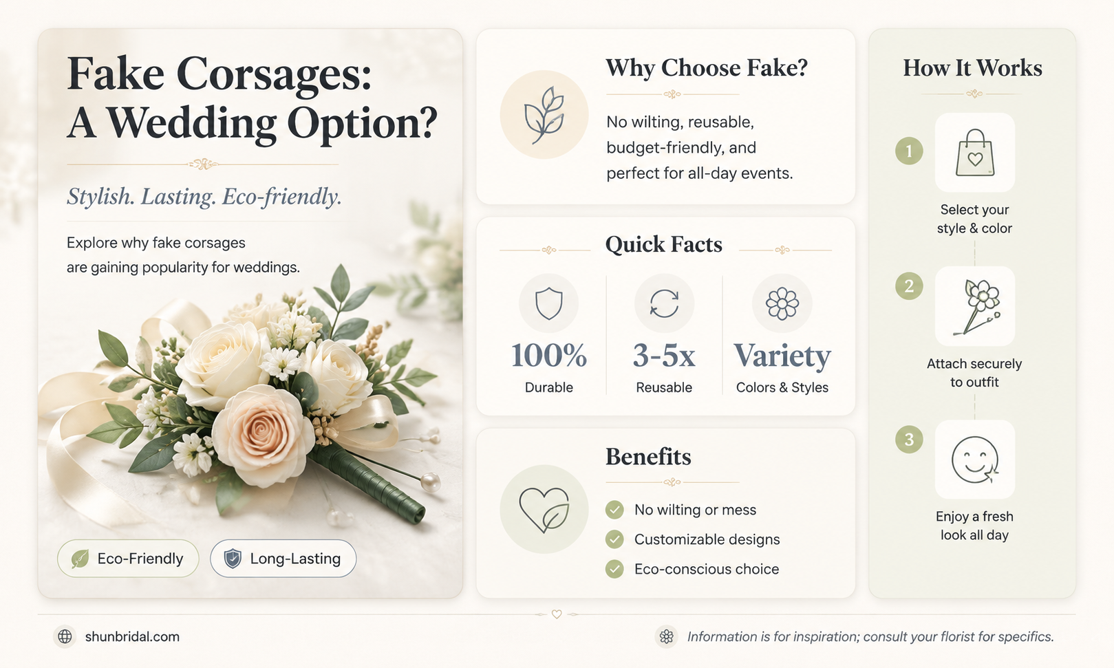 are fake corsages ok wedding