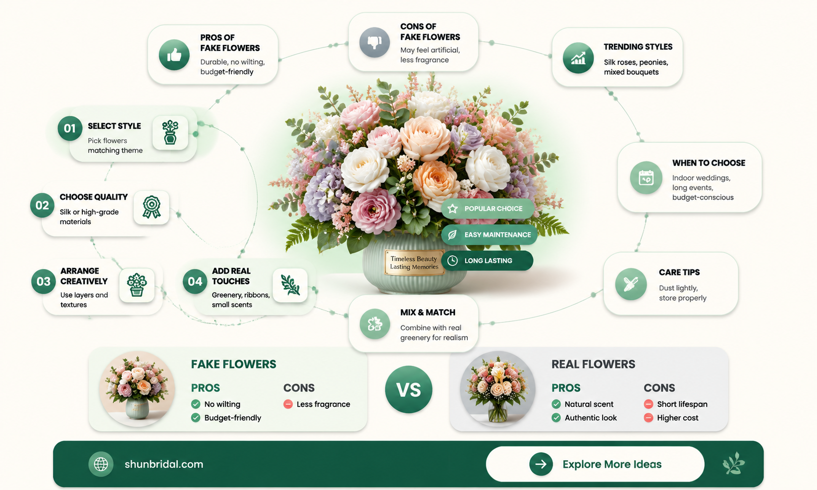 are fake flowers tacky at a wedding
