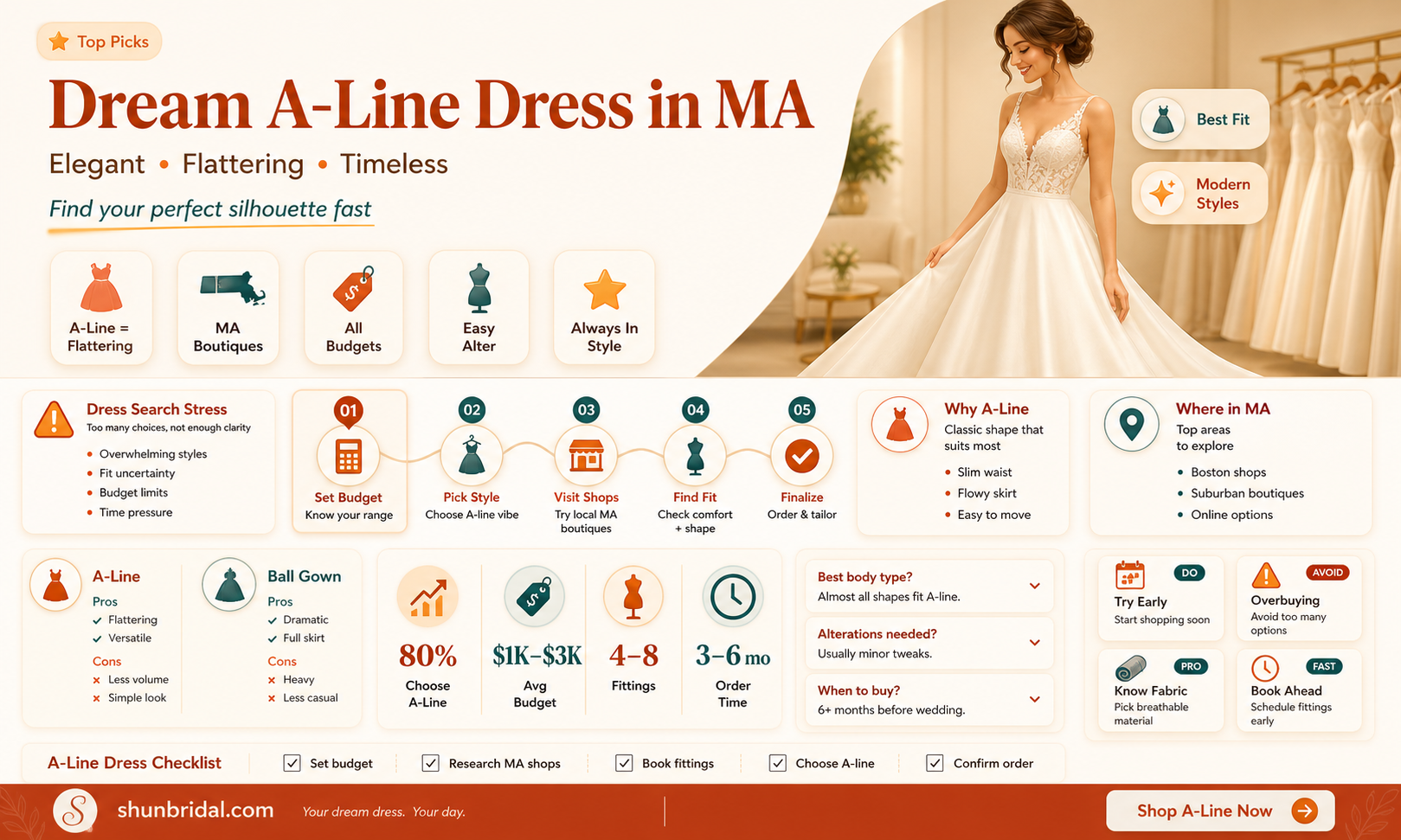 a-line wedding dress in ma