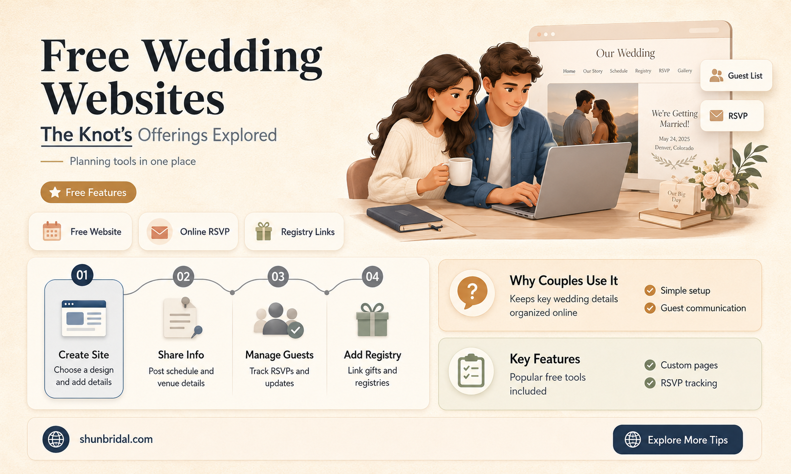 are the knot wedding websites free