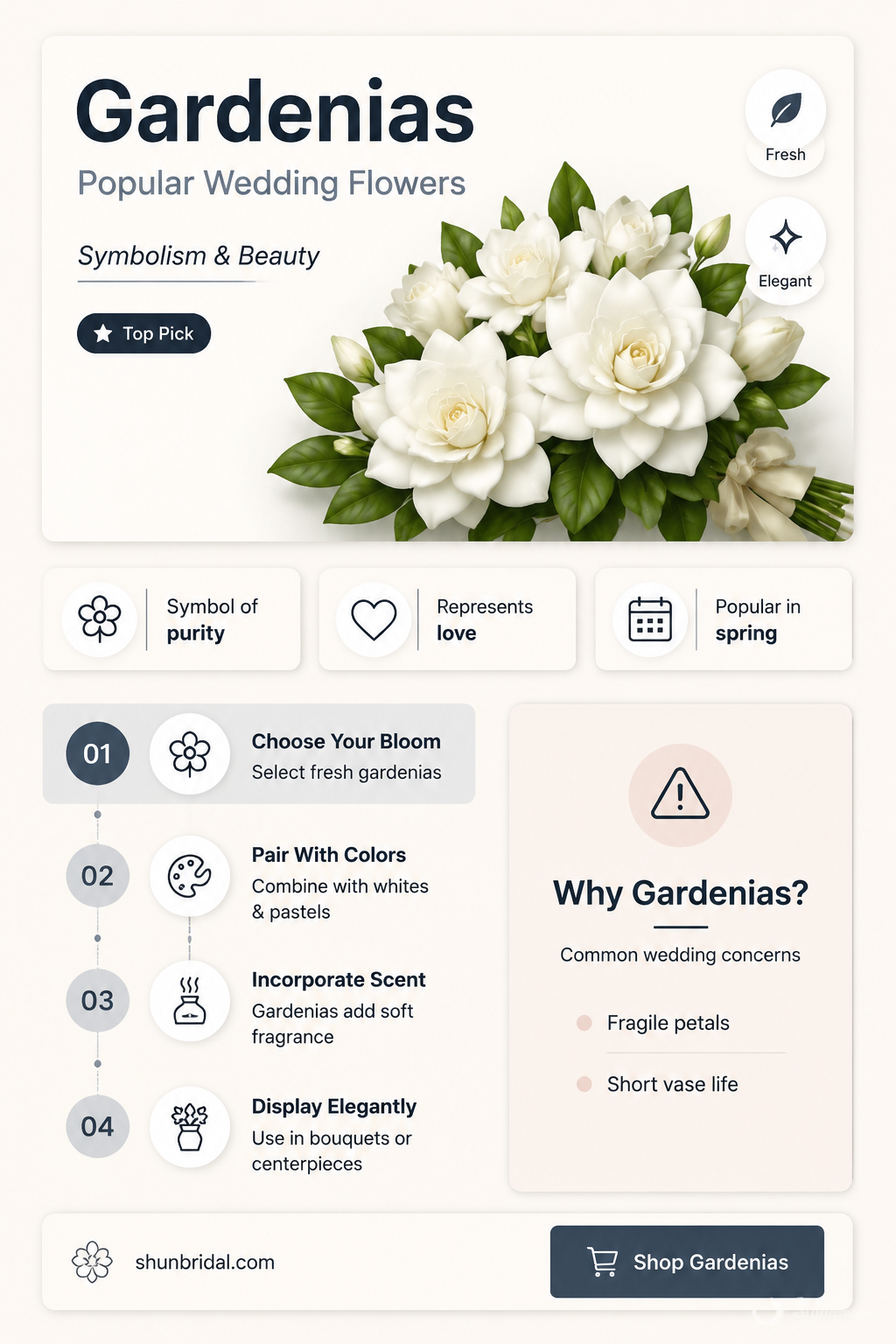 are gardenias a popular wedding flowers
