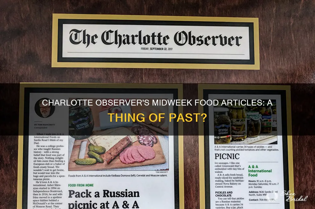 has charlotte observer quit food articles on wed