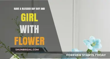 Blessed Day Wishes: Boy, Girl, and Flower Joy