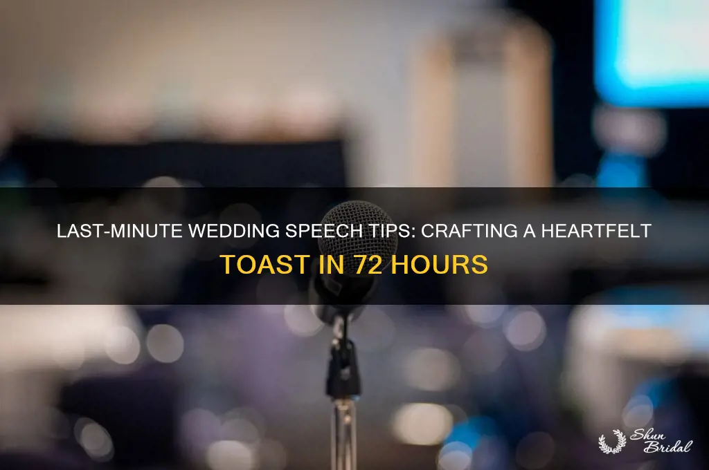 have to give a wedding speech in three days