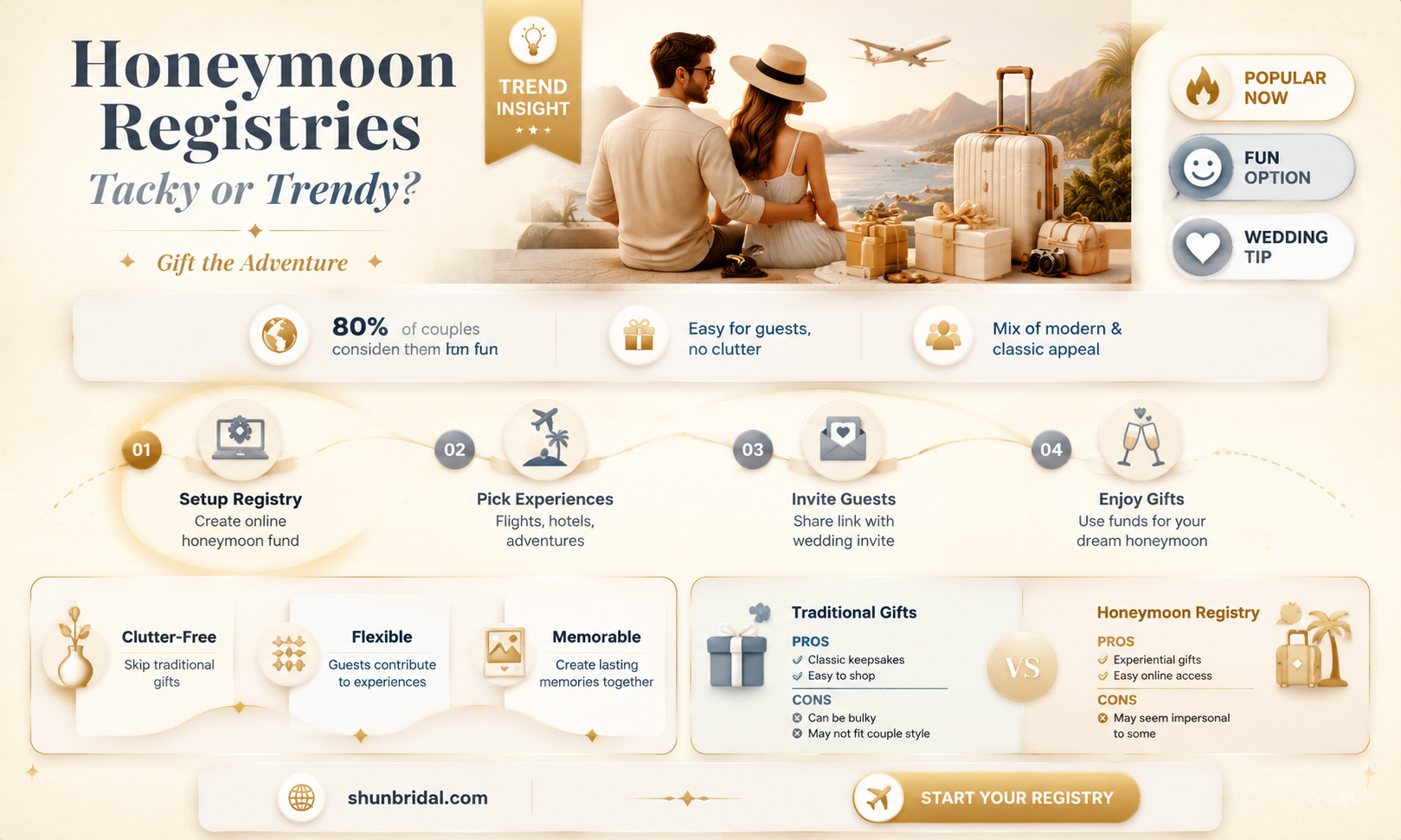are honeymoon registries tacky