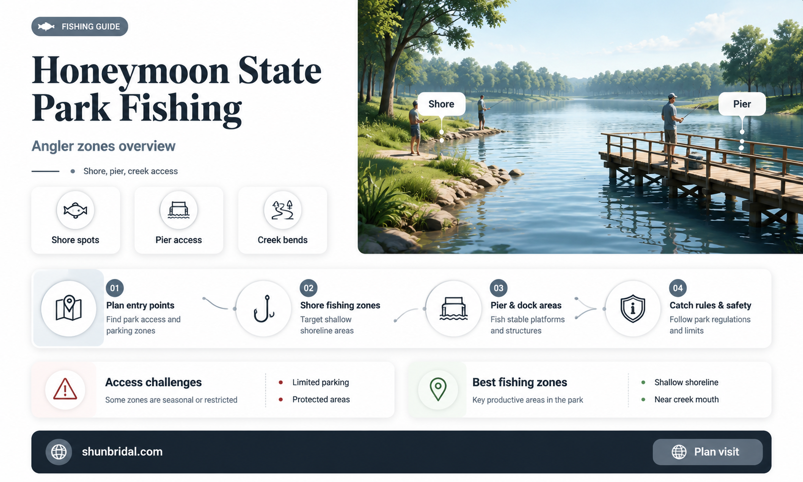 are there fishing areas in honeymoon state park