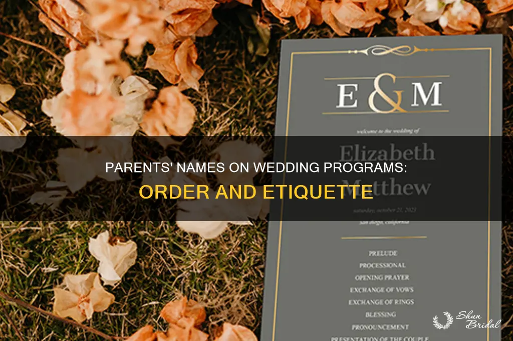 how are parents listed on wedding programs