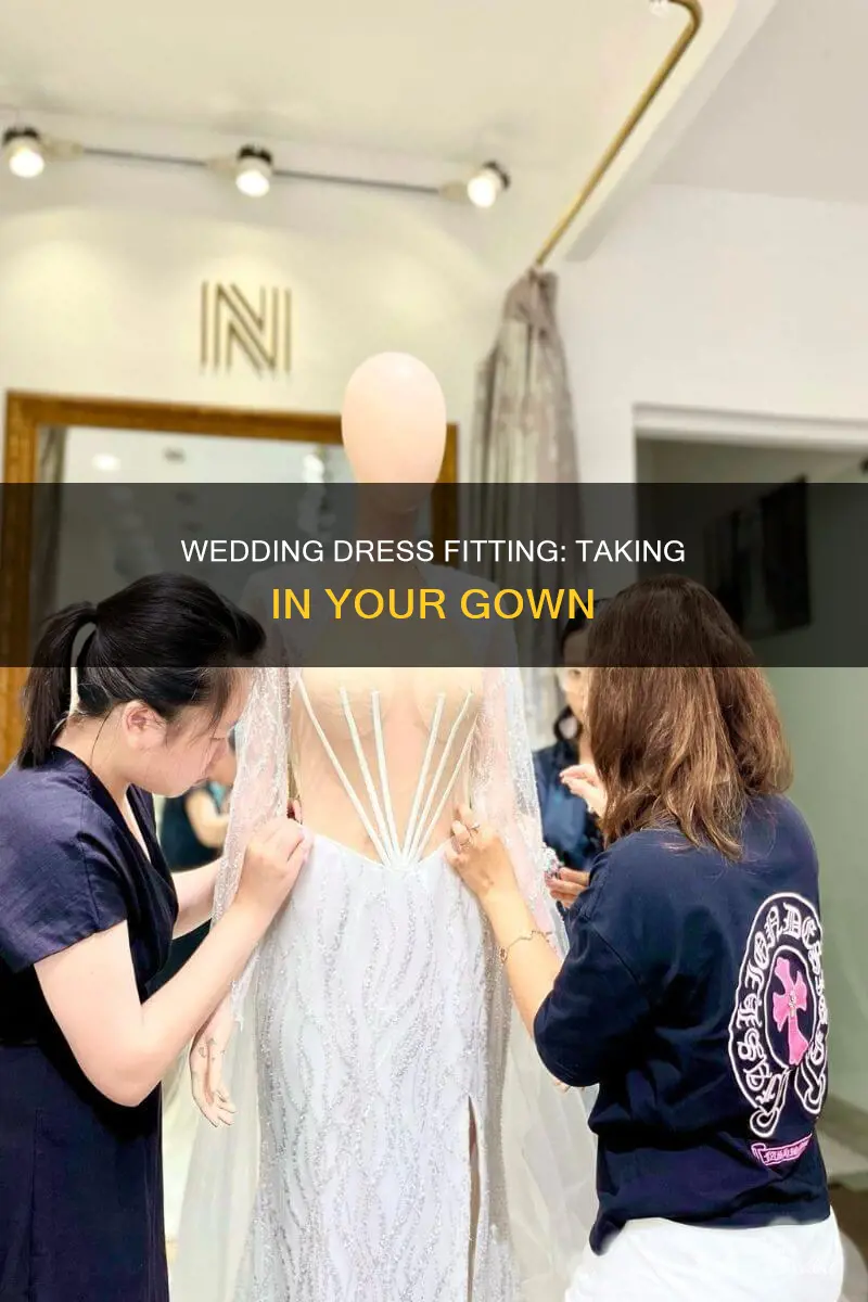 how are wedding dresses taken in