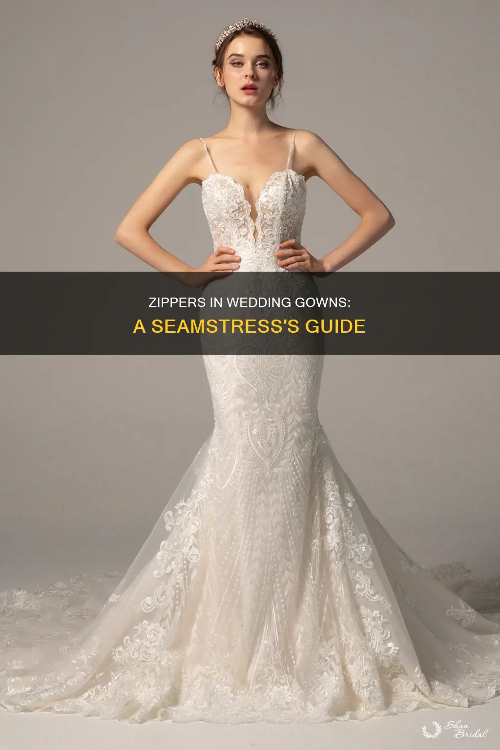how are zippers sewn in wedding dresses