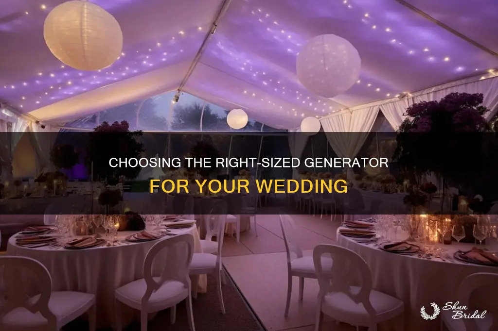 how big a generator do I need for a wedding