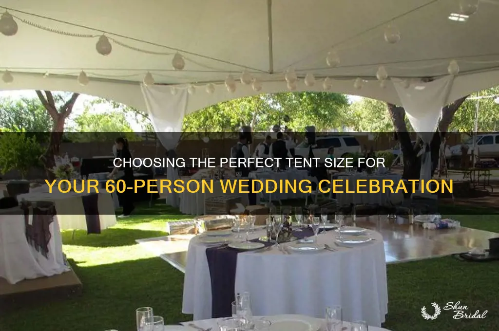 how big a tent for 60 people wedding