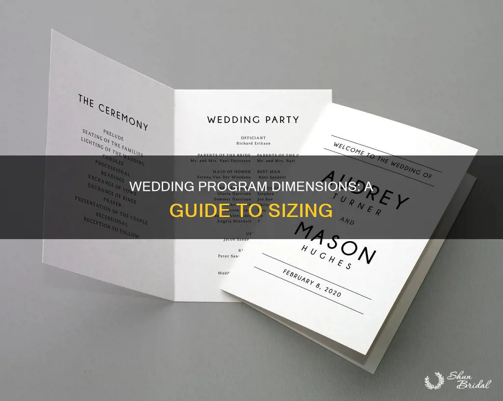 how big are wedding programs