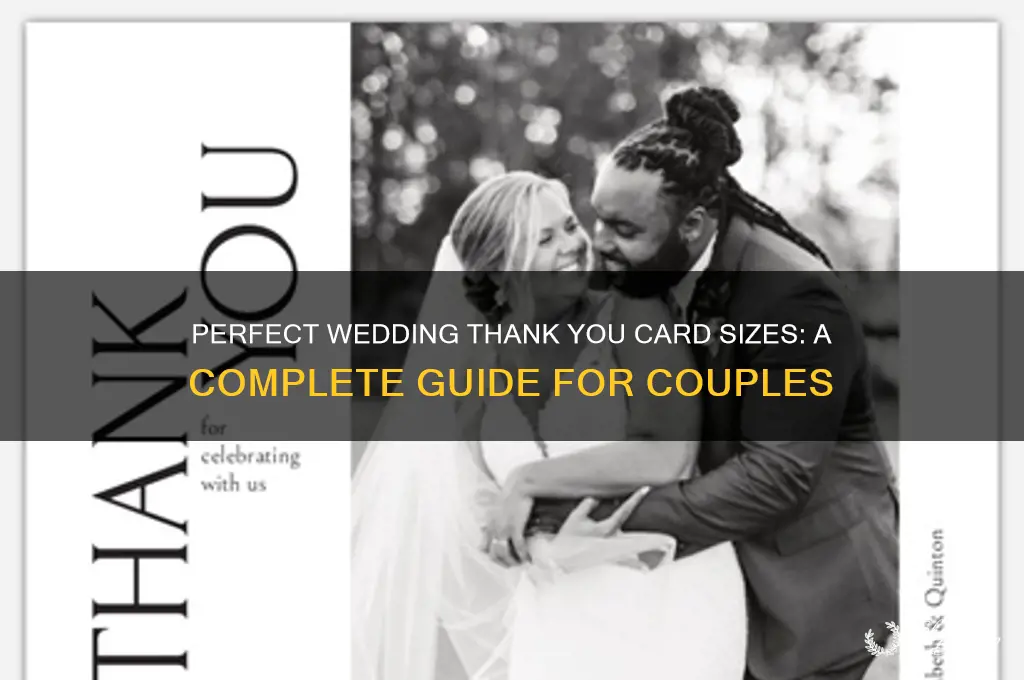 how big are wedding thank you card sizes