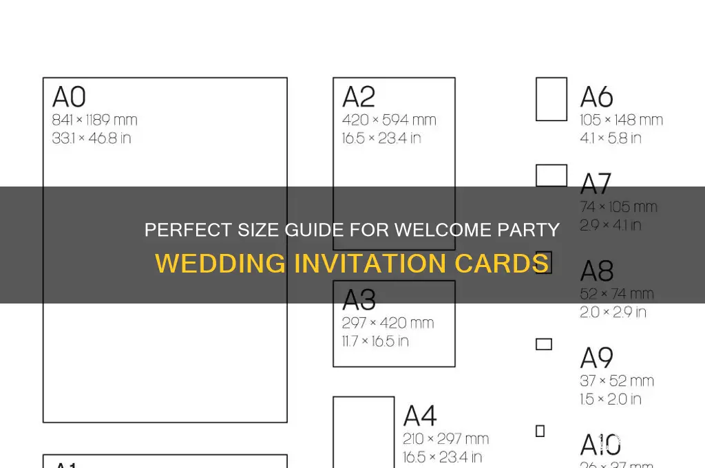 how big are welcome pary wedding cards