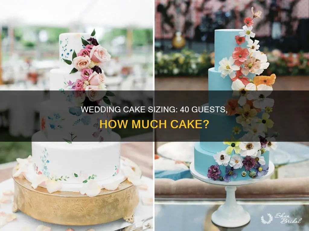 how big is a wedding cake for 40 people