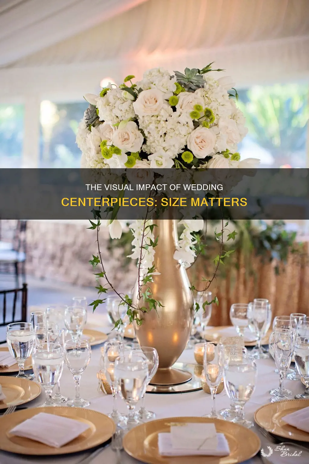 how big should a wedding centerpiece be