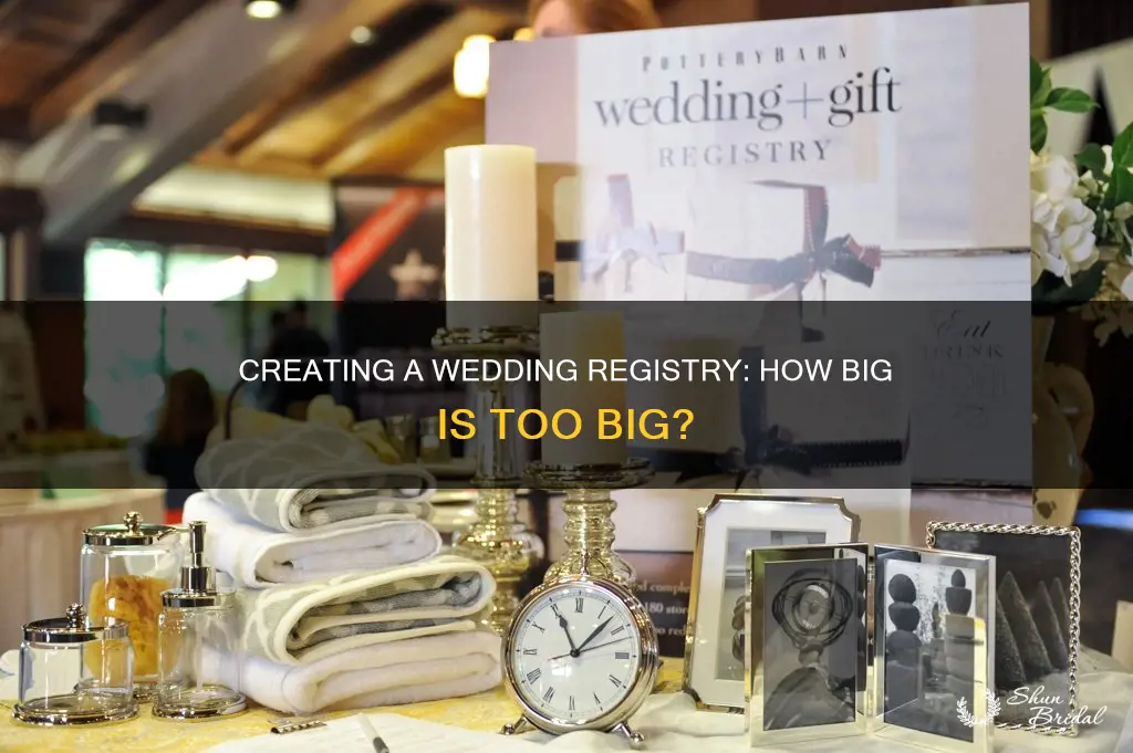 how big should a wedding registry be