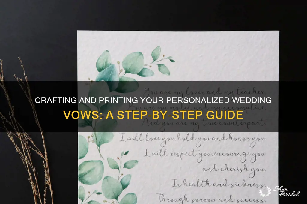 how can i print out my own vows