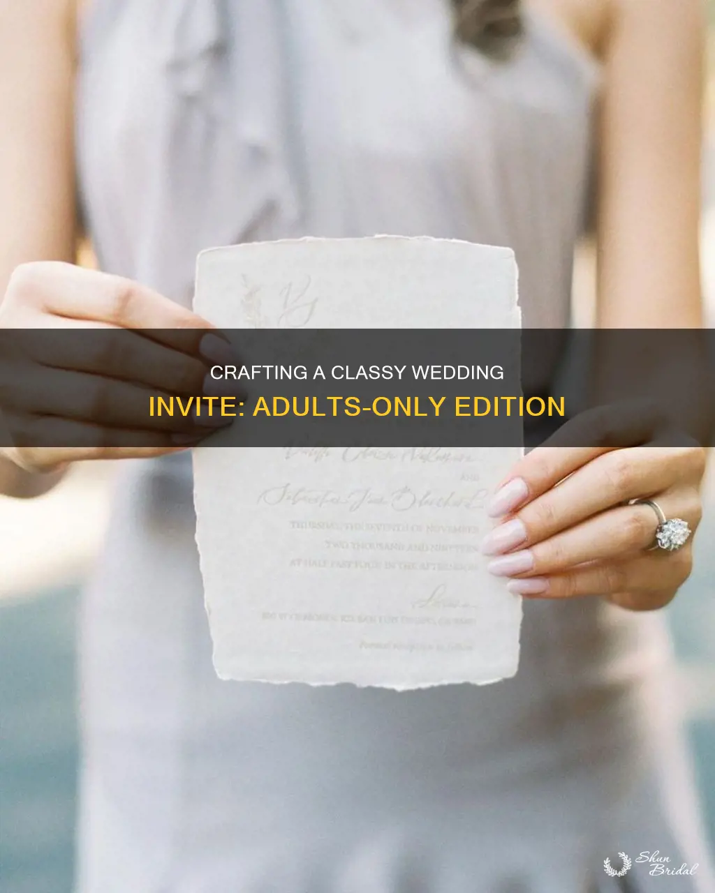 how can you tastefully write adults only on wedding invite