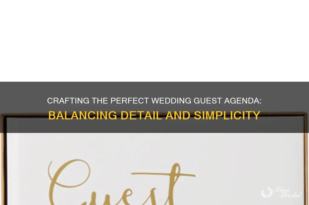 how detailed should wedding guest agdena be