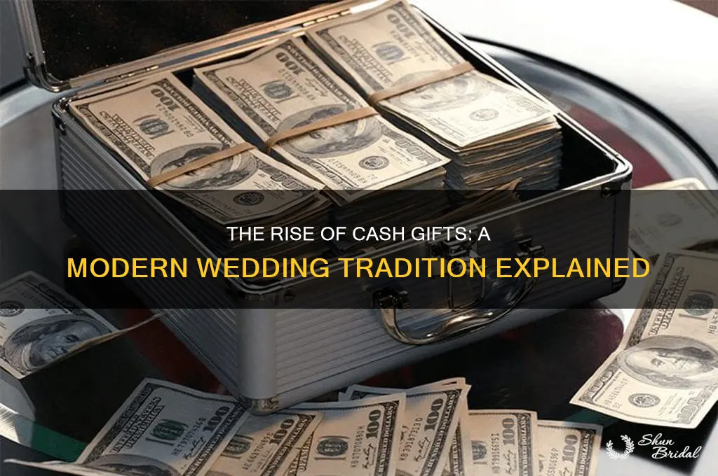 how did giving money instead of gifts start for weddings