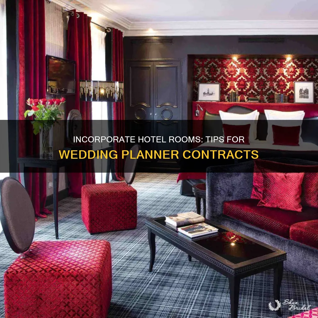 how do I add hotel rooms to wedding planner contract