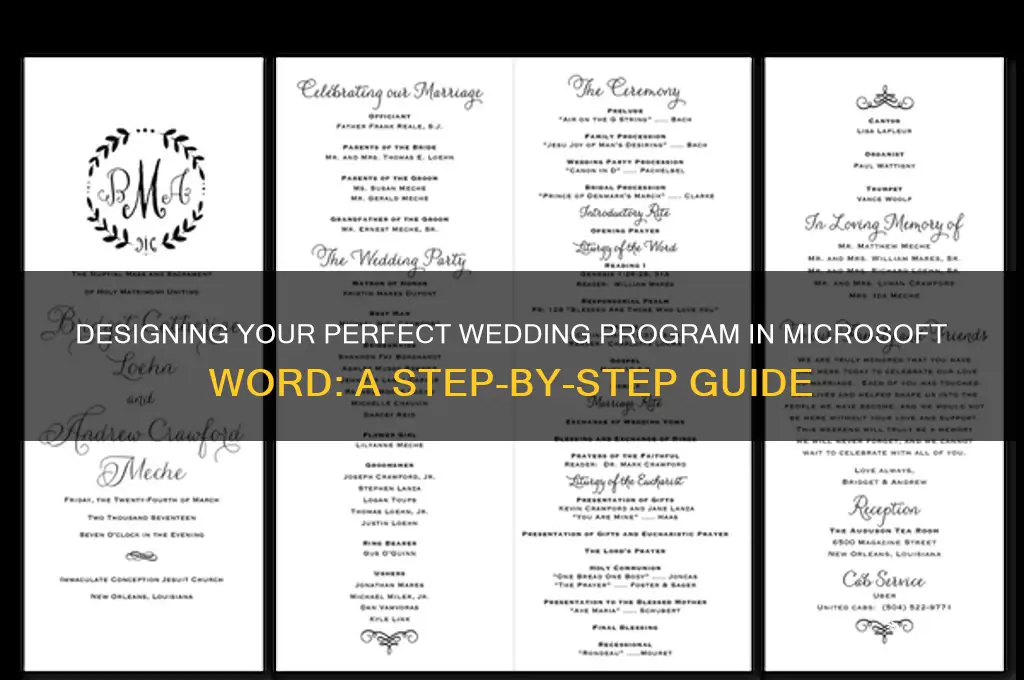 how do I create a wedding program in word