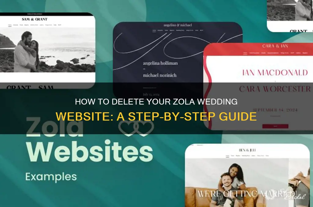 how do I delete my zola wedding website