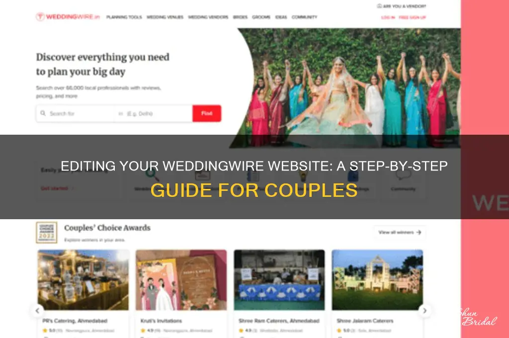 how do I edit my wedding wire website