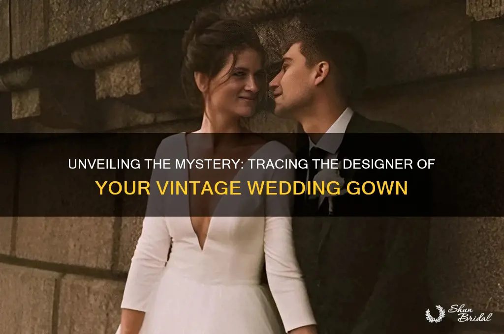 how do I find out designer of old wedding gown