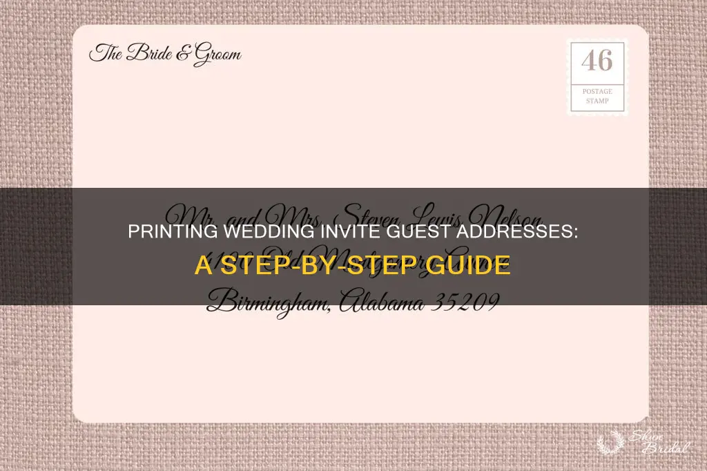 how do I getting wedding invite guest addresses printed