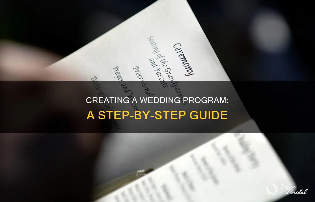 how do I make a wedding program