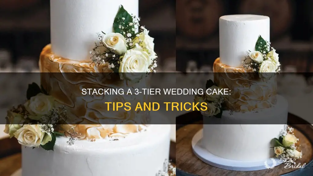 how do I stack a 3 tier wedding cake