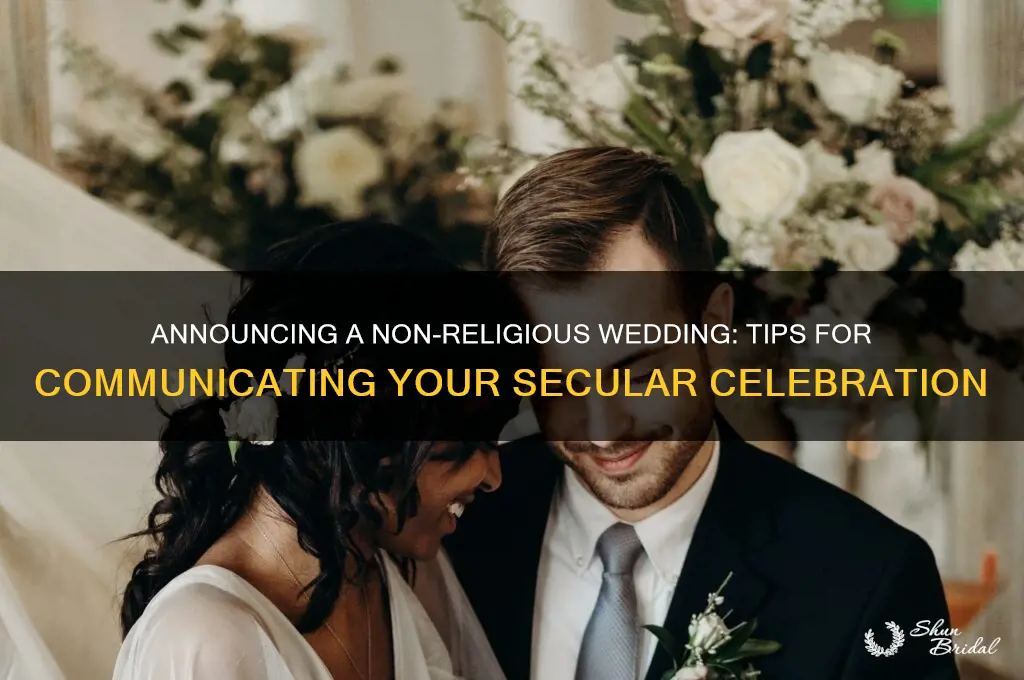 how do I tell people my wedding is not religiuos