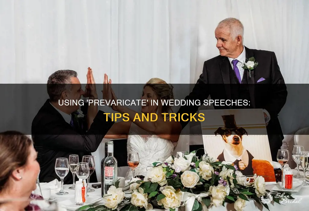 how do I use prevaricate in my wedding speech