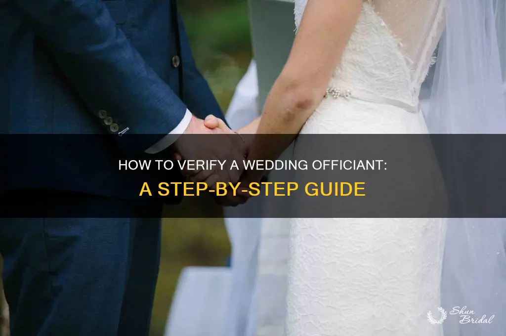 how do I verify a wedding officiant
