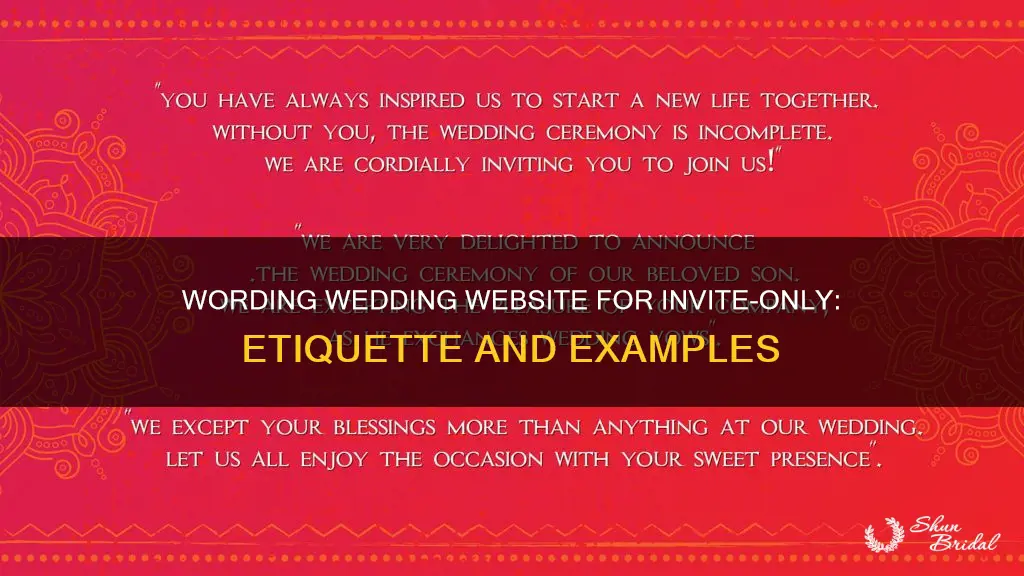 how do I word invite only on my wedding website