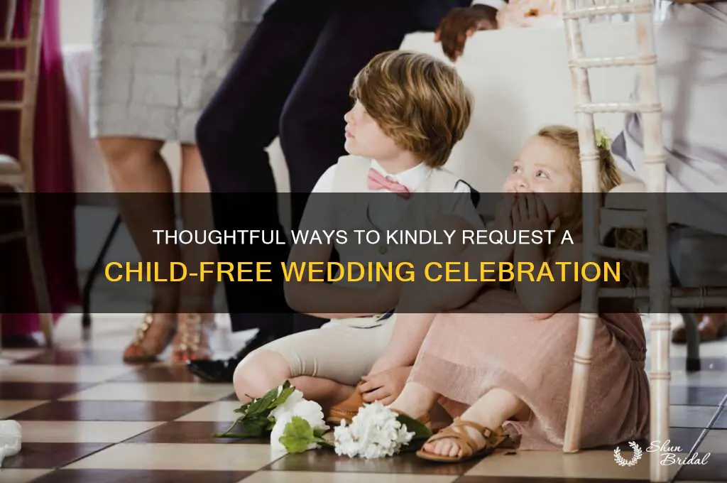 how do porpurly requst no childern to wedding