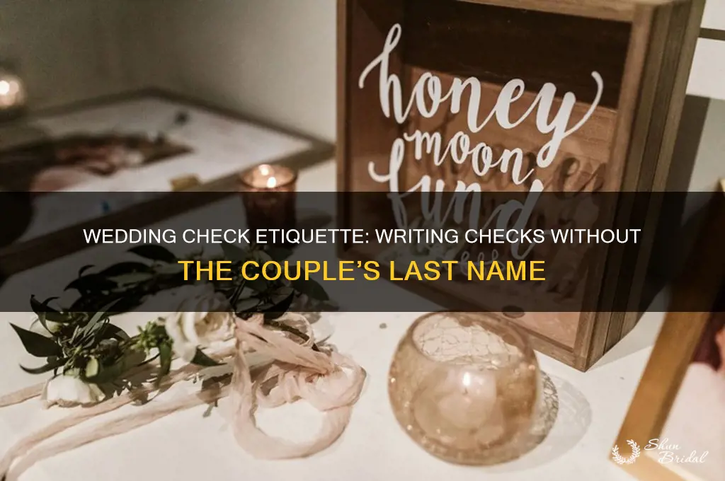 how do wedding guests write checks without last name