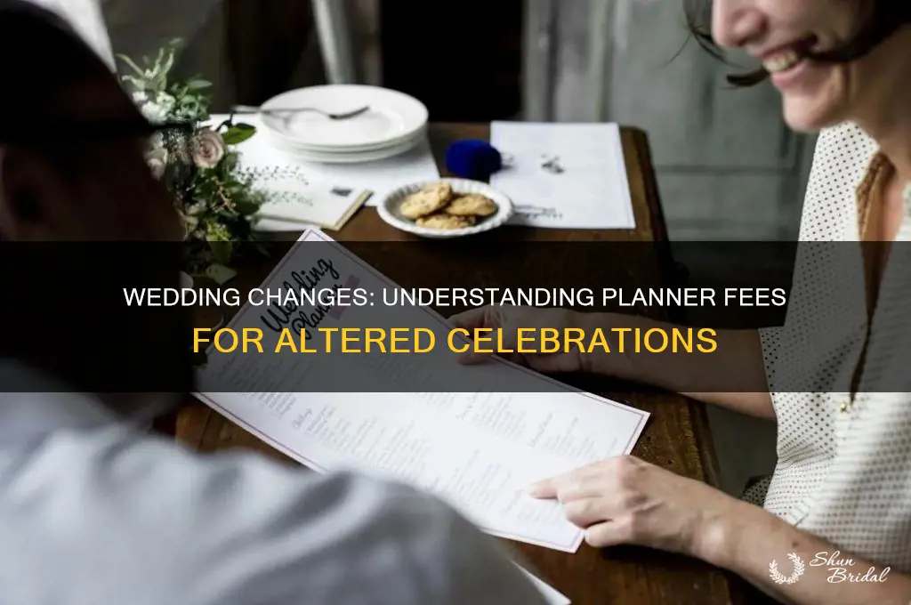 how do wedding planners charge if people change their wedding