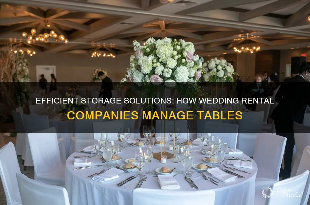 how do wedding rental places store tables