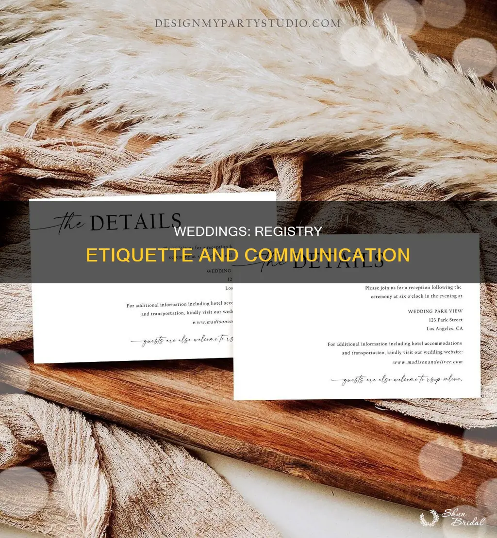 how do weddings typically inform of registry