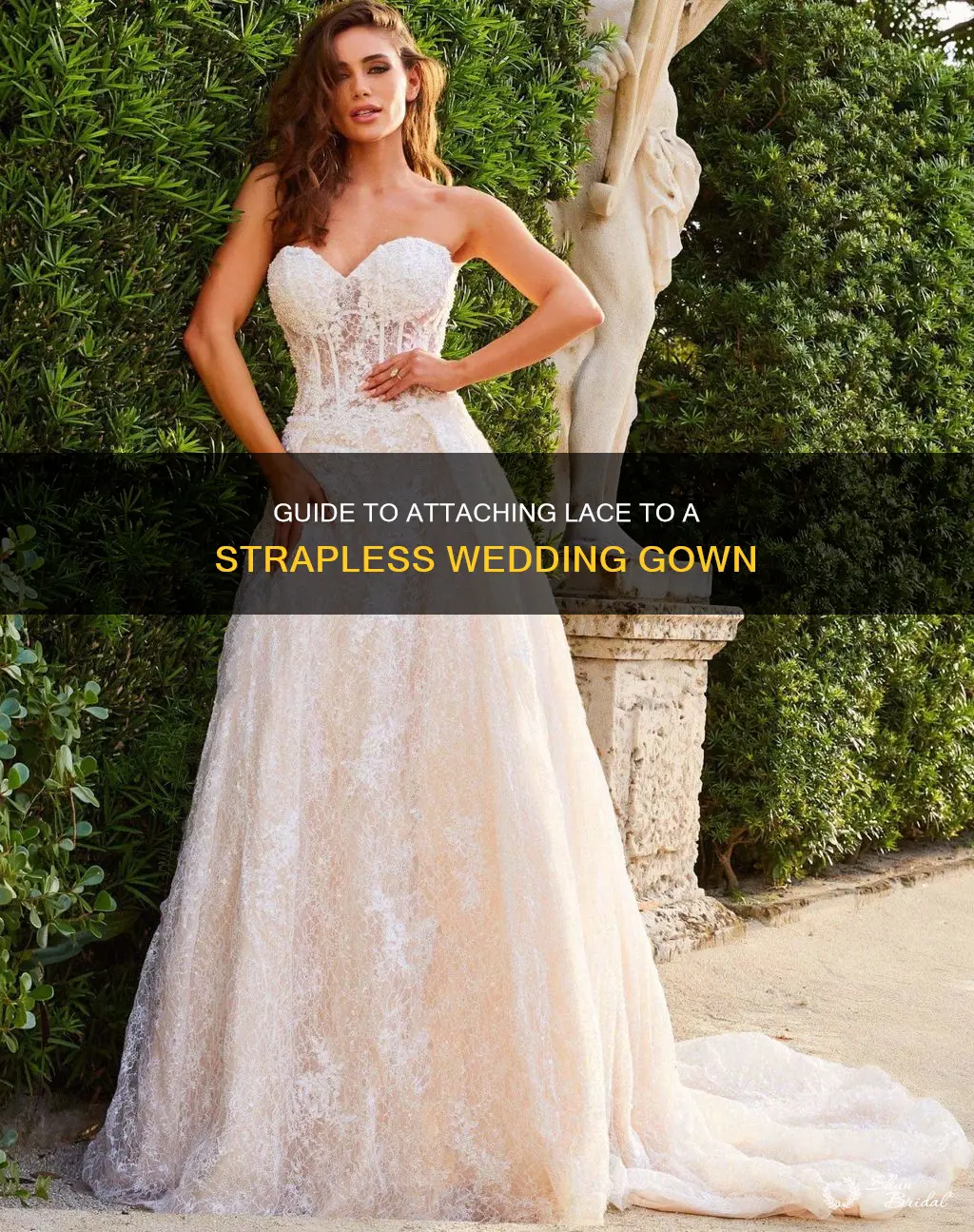 how do you add lace to a strapless wedding dress