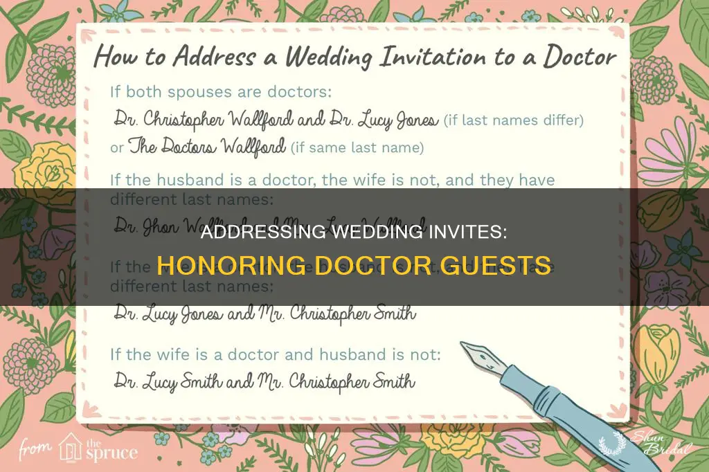 how do you address a wedding invitation to a doctor