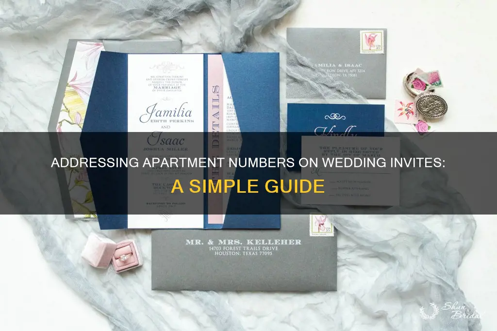 how do you address apartment numbers on wedding invitations