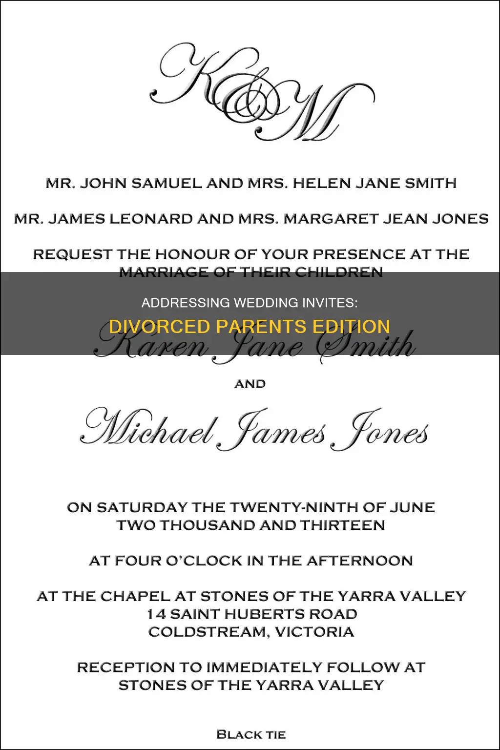 how do you address wedding invitations with divorced parents