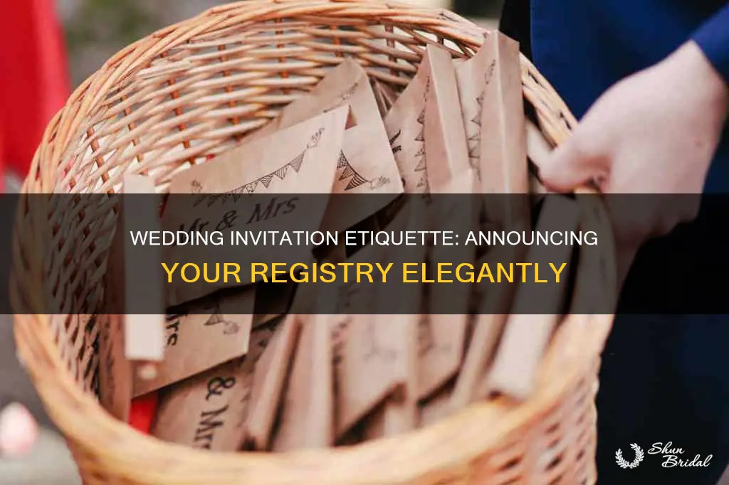 how do you announce a registry on wedding invitations